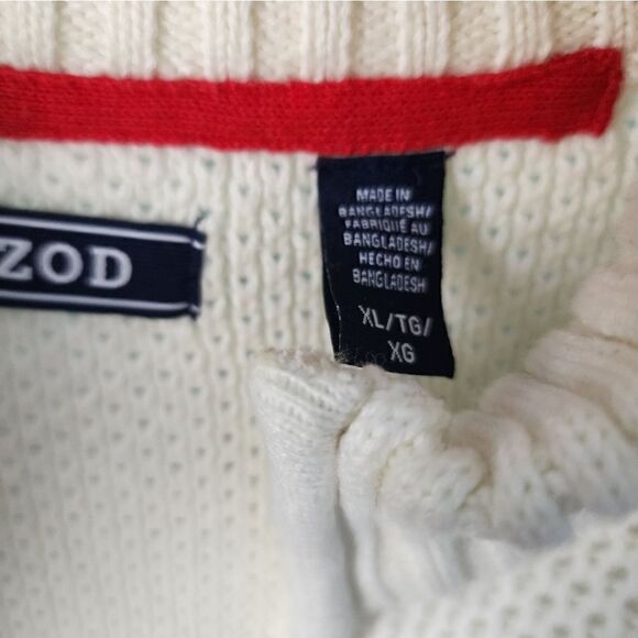 IZOD NAUTICAL sweater irish island style half zip coastal fisherman - Picture 5 of 11